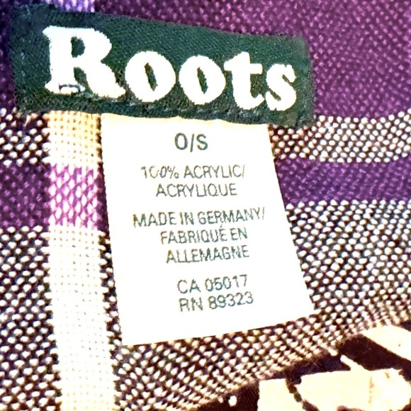 🧣Exquisite Vintage ROOTS Purple, Black and Grey Scarf or Wrap - Picture 5 of 13